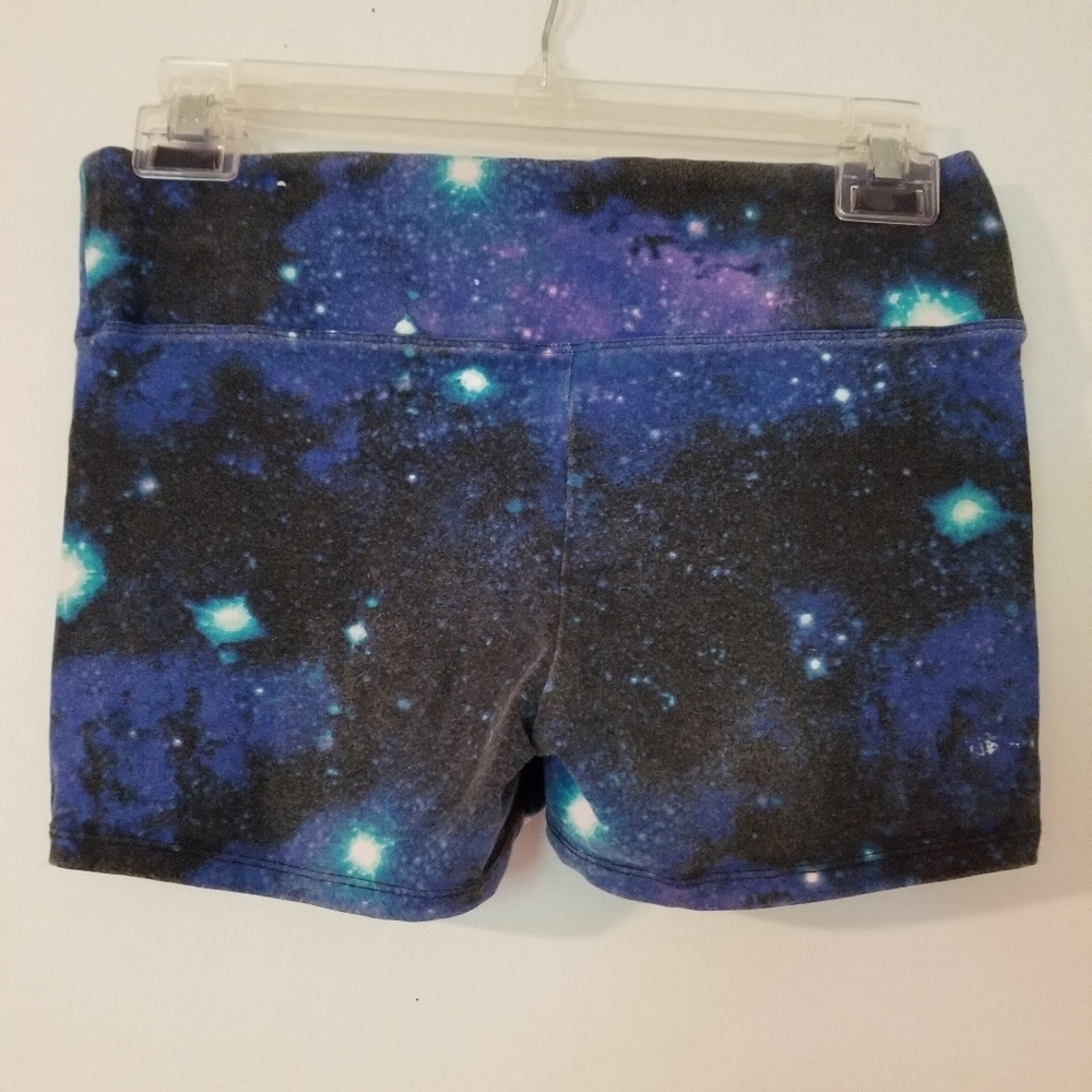 PINK galaxy patterned cotton/spandex short…